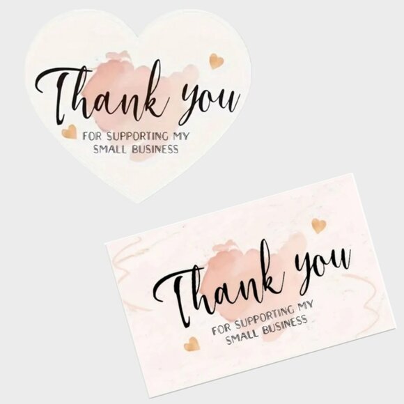 100 Assorted  Hearts Shape &  bussines Thank you cards - Picture 5 of 7
